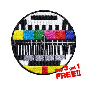 Vintage Television Applique Iron On Patch funny patches TV Test Patch Embroidered cute