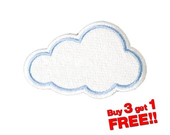 Cute Cloud Applique IRON ON PATCH funny patches Badge cloud patch