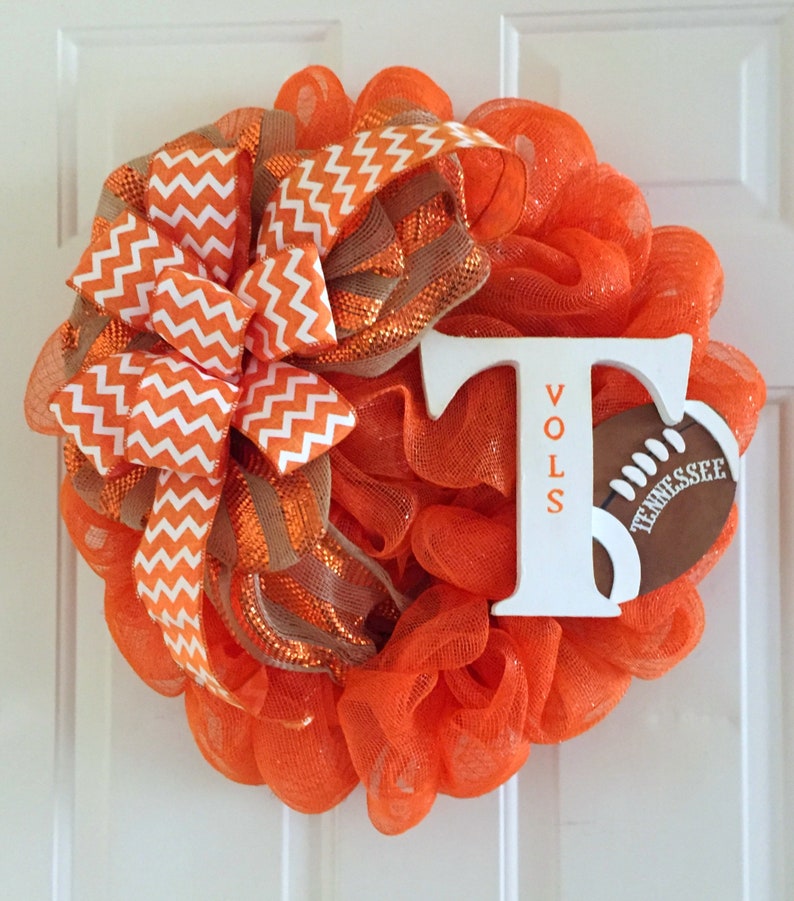 Tennessee Vols wreath TN Volunteers wreath Big Orange Football wreath University of Tennessee wreath UT Vols deco mesh wreath UT wreath