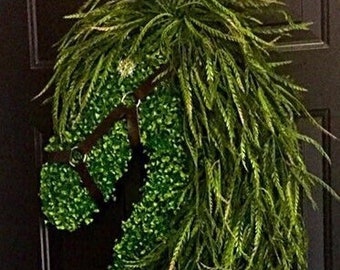 Large Horse Wreath, Equine Lovers Wreath, Farm House Horse Wreath, Country Horse Wreath, Horse Lovers Gift, Horse Wreath for the front door,