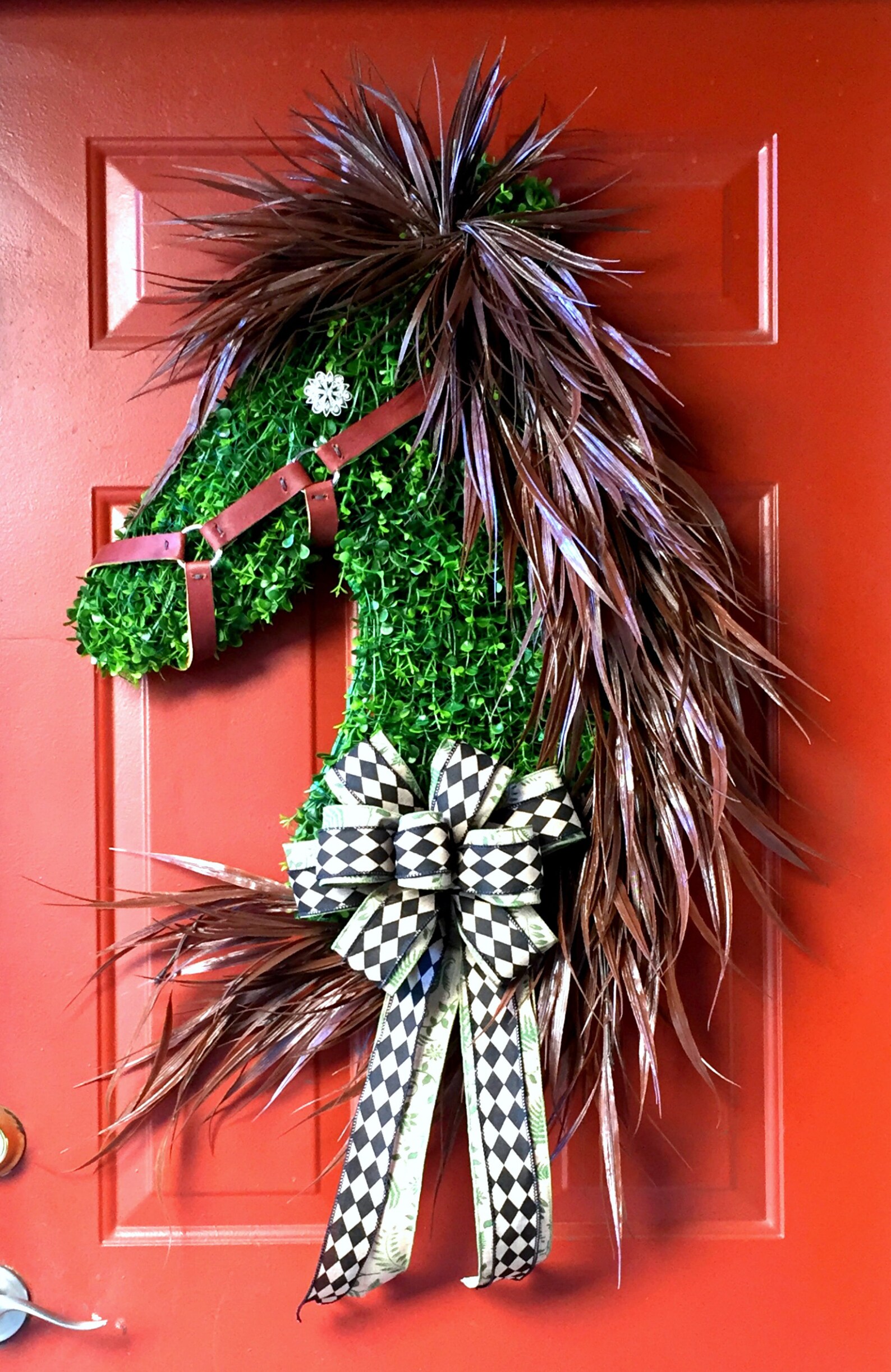 Large Horse Head Wreath Large Horse Wreath Equine Lovers Etsy