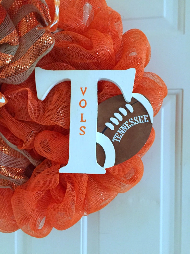 Tennessee Vols wreath TN Volunteers wreath Big Orange Football wreath University of Tennessee wreath UT Vols deco mesh wreath UT wreath
