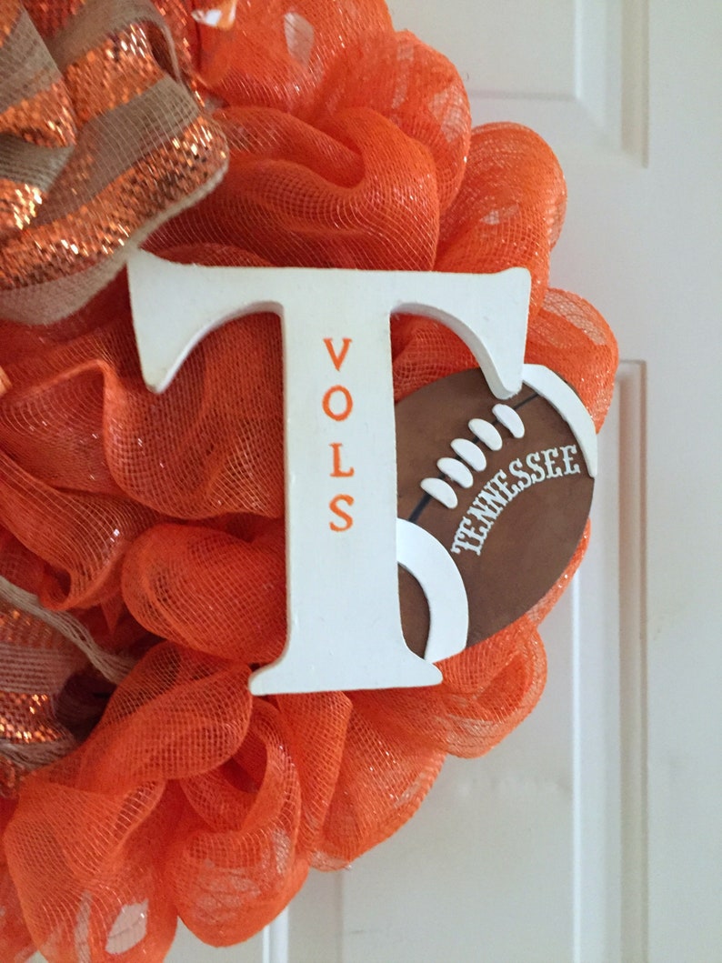 Tennessee Vols wreath TN Volunteers wreath Big Orange Football wreath University of Tennessee wreath UT Vols deco mesh wreath UT wreath