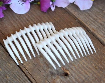 Conjunto de peine de pelo de 2 blanco pick plástico bun pin titular accesorio fabricante horquilla de moda joyas peines pareja mujeres chica regalo