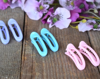 Small Alligator Hair Clip Set 6 pcs Purple Blue Pink Clamp Prong Acrylic Barrette Hair Pick Bun Holder Maker Women Girl Hairstyle Jewelry