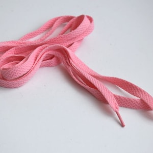 Shoe Lace 51&quot; Pink Color Polyester Flat Wide Shoelaces Bootlaces Sport Sneakers Gym Shoes Boots Accessories Women Men Unisex Sport Wear