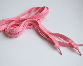 Shoe Lace 51" Pink Color Polyester Flat Wide Shoelaces Bootlaces Sport Sneakers Gym Shoes Boots Accessories Women Men Unisex Sport Wear