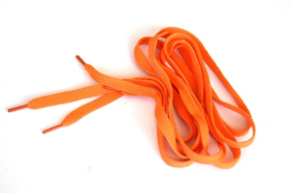 Fashion Shoelaces Blue with Orange Aglet, Men's Shoe laces Coloured