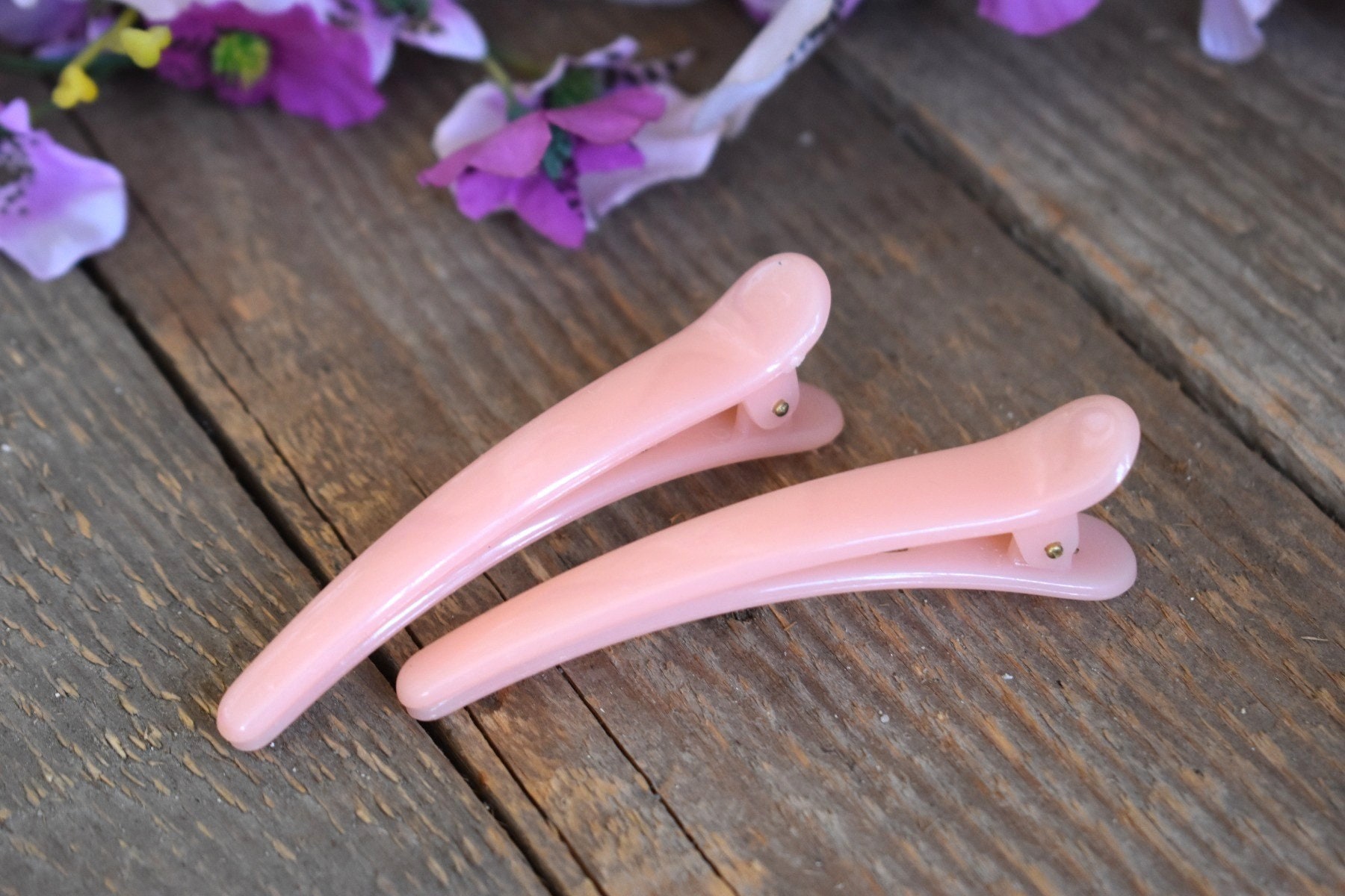 Set of 2 Alligator Hair Clip Pink Clamp Prong Acrylic Plastic Barrette Hair Pick Bun Holder Maker Women Girl Gift Hairstyle Jewelry