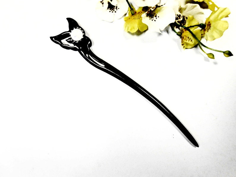 Butterfly Hair Stick Wooden Opal Gemstone Fork Pin Ebony Chopstick Art Piece Pin Pick Decoration Engraved Carved Hairpins Bun Holder Maker