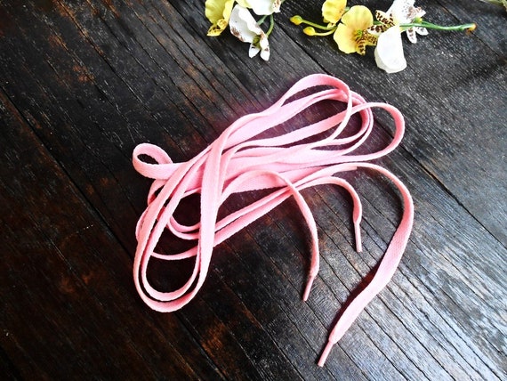 pink satin shoe laces