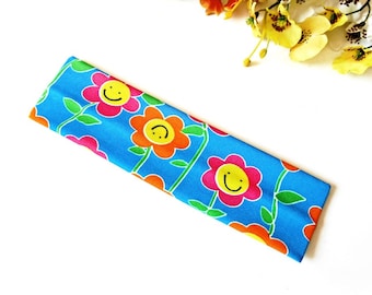 Bandeaux élastiques bleu tissu Boho tête bande Bandana couvre bandeau femme Hippie Yoga Gym Sport large foulard cheveux foulard Turban en cours d’exécution