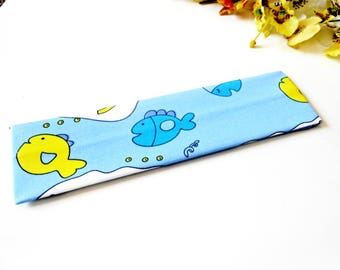 Elástico headbands tecido azul boho cabeça banda headwrap bandana bandana mulheres hippie yoga ginásio esporte correndo lenço largo lenço de cabelo turbante