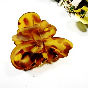 Jaw Claw Hair Clip Barrette Brown Orange Bow Bun Holder Maker Barettes Clips Painted Plastic Acrylic Women Girl Gift Art Jewelry Accessories