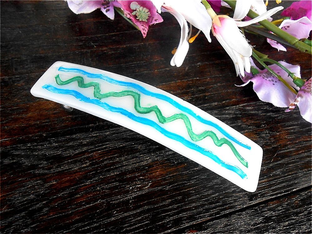 Hair Barrette White Blue Green Hair Pin Clip Barettes Hair