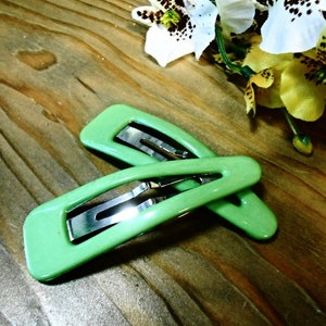 Snap Hair Green Clip 4 pieces Set French Style Hairpins Hair Clips Pin Jewelry Accessories Plastic Bun Holder Maker Acrylic Women Girl
