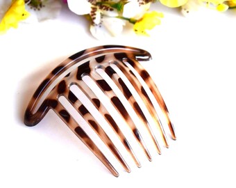 Hair Comb Pick Beige Brown Animal Print Tortoise Shell Plastic Acrylic Bun Pin Holder Maker Accessory Fork Hair Stick Jewelry