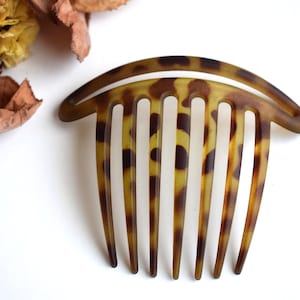 Hair Comb Pick Olive Green Brown Matte Animal Print Tortoise Shell Plastic Acrylic Bun Pin Holder Maker Accessory Fork Hair Stick Jewelry