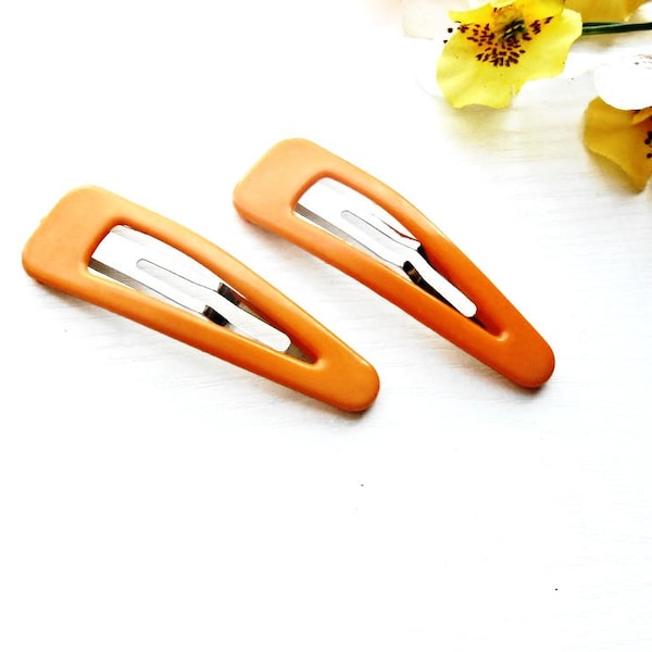 Orange Hair Clips Etsy