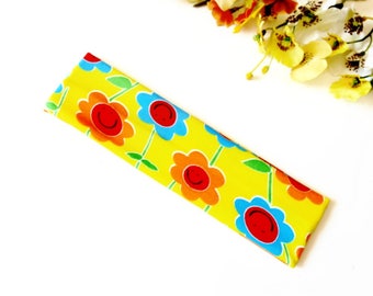 Amarillo elástico tela de la diadema Boho cabeza bandence la cabeza Bandana banda de la cabeza mujeres hippie Yoga Gym Sport Wide Headscarf Hair Scarf Turín