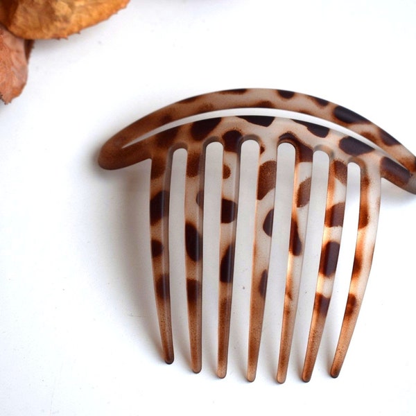 Hair Comb Pick Beige Frosted Matte Brown Animal Print Tortoise Shell Plastic Acrylic Bun Pin Holder Maker Accessory Fork Hair Stick Jewelry