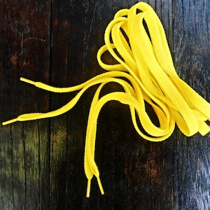 Shoe Lace Yellow Polyester Shoelaces Bootlaces Sport Sneakers Gym Shoes Boots Laces Accessories Women Men Unisex Sport Wear Foot Accessory
