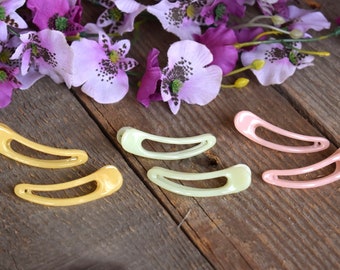 Small Alligator Hair Clip Set 6 pcs Green Yellow Pink Clamp Prong Acrylic Barrette Hair Pick Bun Holder Maker Women Girl Hairstyle Jewelry