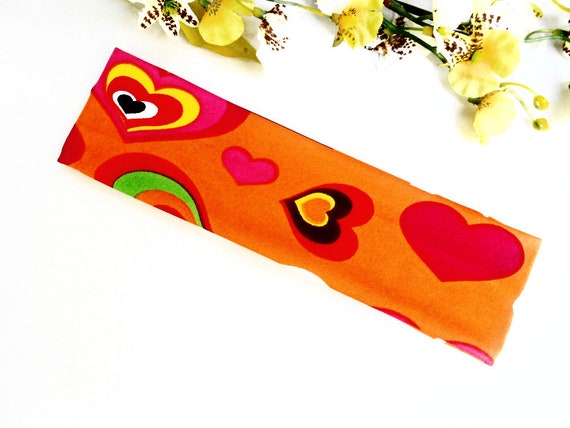 Buy Orange Elastic Headband Fabric Boho Head Band Headwrap Bandana