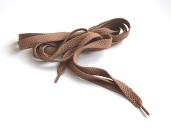 Shoe Lace 51" Light Brown Polyester Flat Wide Shoelaces Bootlaces Sport Sneakers Gym Shoes Boots Accessories Women Men Unisex Sport Wear