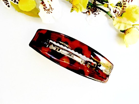 Haarspangen Aus Acetat Mit Schildpatt-Leopardenmuster – 4er Set, 9 Cm Lang, Perfekt Für Dickes & Langes Haar