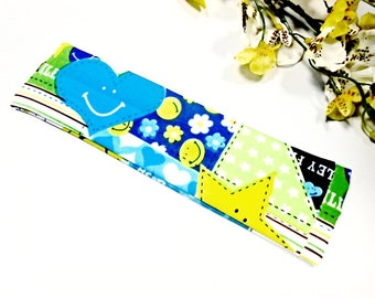 Bandeaux élastiques tissu bleu Boho tête bande turban Bandana bandeau femme Hippie Yoga Gym Sport large foulard cheveux foulard Turban en cours d’exécution