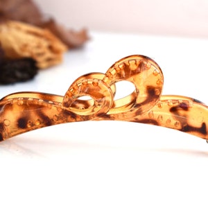 Brown Banana Clip Transparent Ponytail Hair Art Acrylic Plastic Crab Clamp Barrette Women Girl Gfit Accessory Comb Claw Jaw Barrette Pin