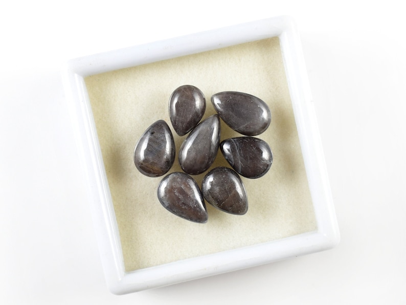 Natural Wonder Sapphire Cabochon Sapphire Gemstone Silver Sapphire Cabochon Smooth Pear Shape 7 Pcs Lot 10x8-13x7 MM RGP108-05