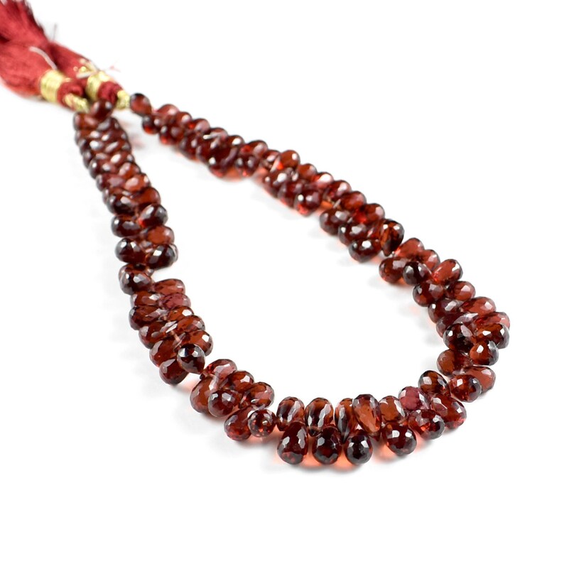 6-8 MM 9 Strand Red Garnet Teardrop Beads Natural Garnet Teardrop Gemstone Briolette Garnet Faceted Drop Briolette RGP71-04