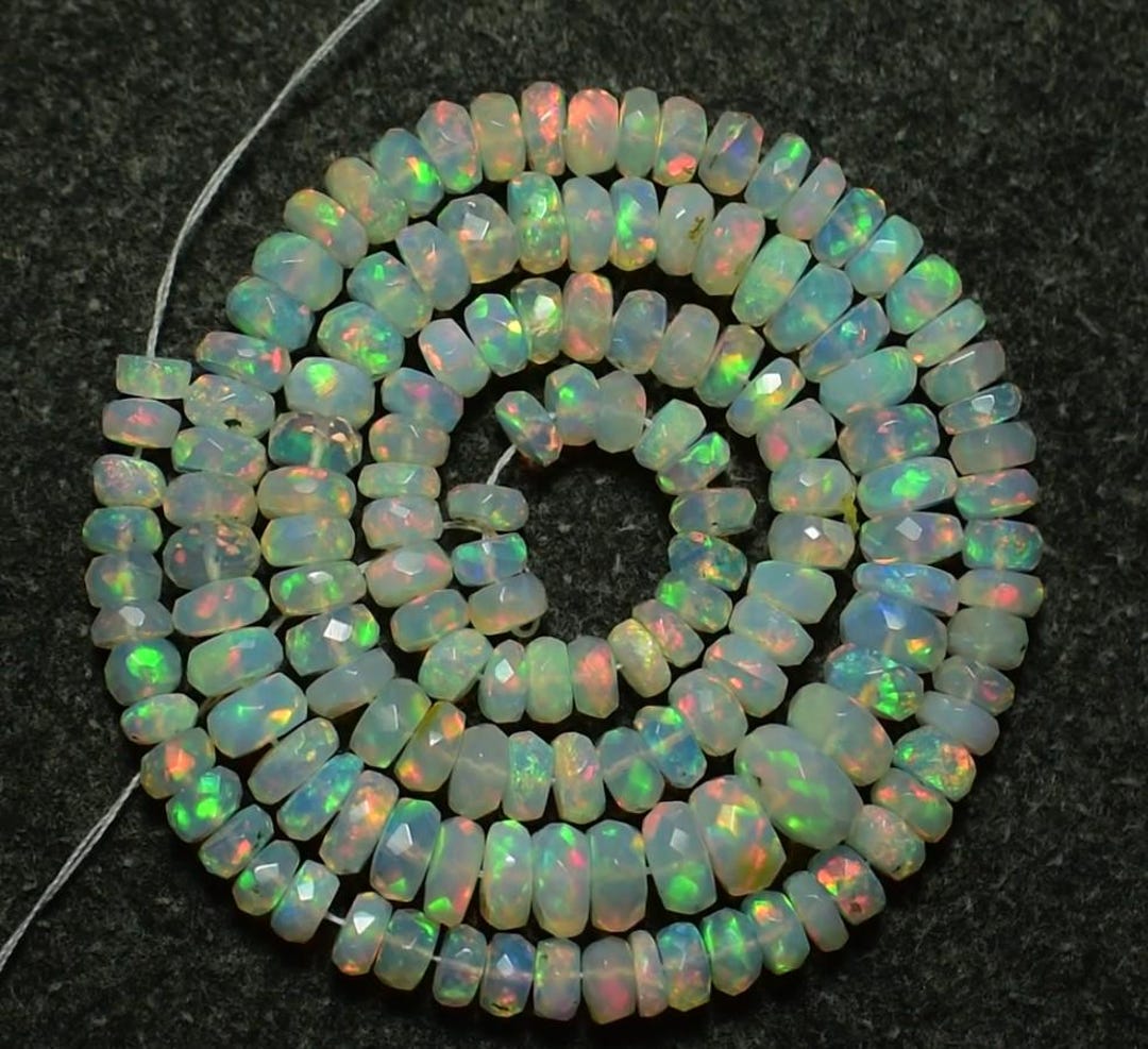 Natural Ethiopian Welo Fire Opal Rondelle Beads for Jewelry Making - Etsy