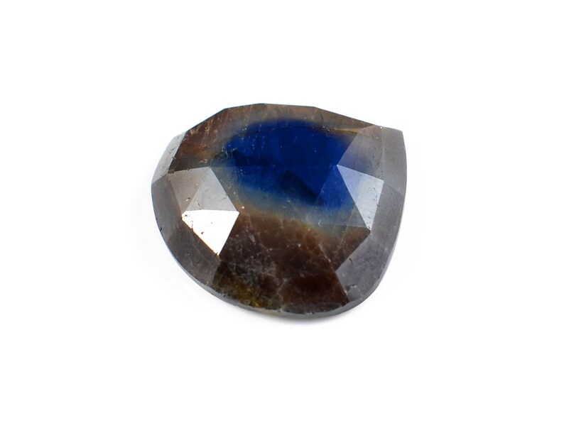 Heart Shape Copper Sapphire Natural Copper Shine Sapphire Gemstone One Side Faceted Rose Cut RGP76-01 Chocolate Sapphire 20x21 MM
