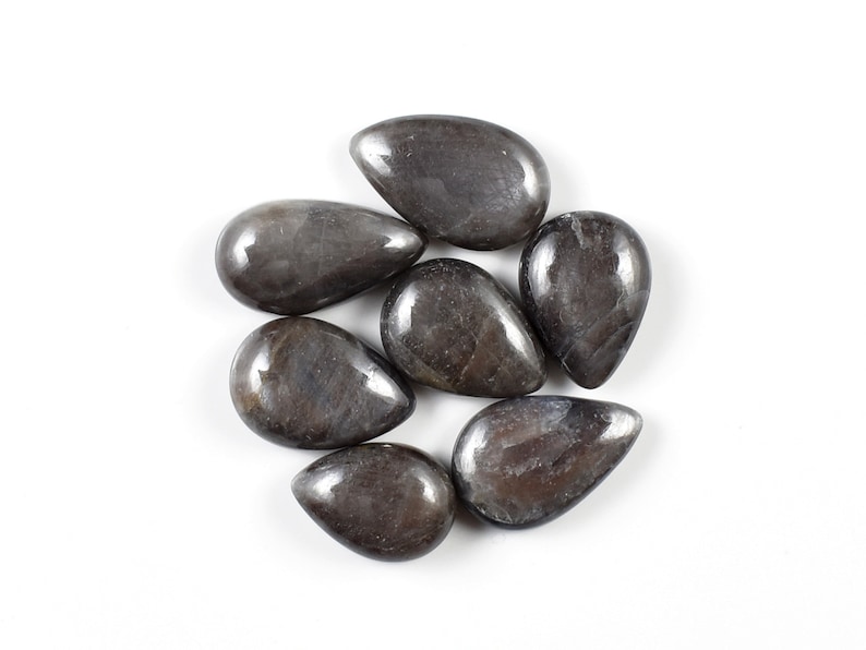 Natural Wonder Sapphire Cabochon Sapphire Gemstone Silver Sapphire Cabochon Smooth Pear Shape 7 Pcs Lot 10x8-13x7 MM RGP108-05