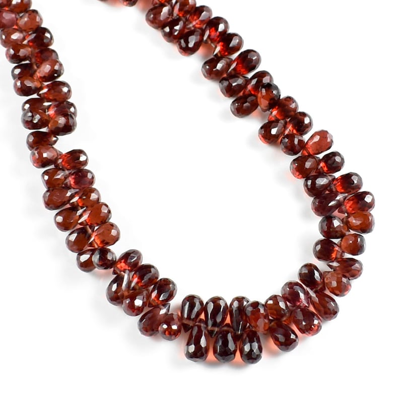 6-8 MM 9 Strand Red Garnet Teardrop Beads Natural Garnet Teardrop Gemstone Briolette Garnet Faceted Drop Briolette RGP71-04