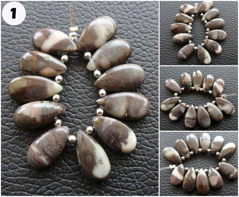 RGP11 Coconut Jasper Gemstone Briolette Natural Coconut Jasper Pear Beads Briolette Coconut Jasper Smooth Beads