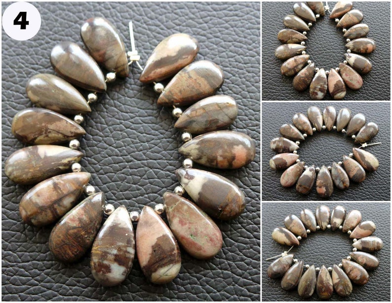RGP11 Coconut Jasper Gemstone Briolette Natural Coconut Jasper Pear Beads Briolette Coconut Jasper Smooth Beads