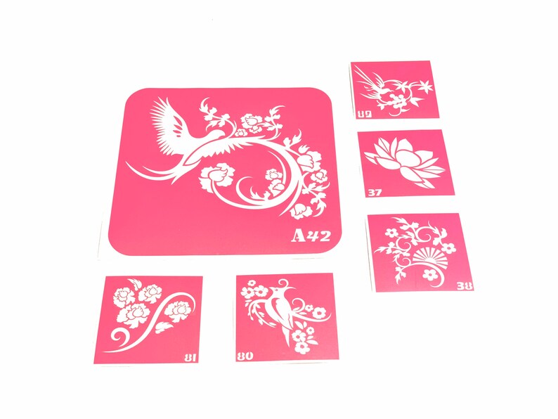 DIY Henna Tattoo Kit Stencils for Art Tattoos Openwork Flowers Etsy