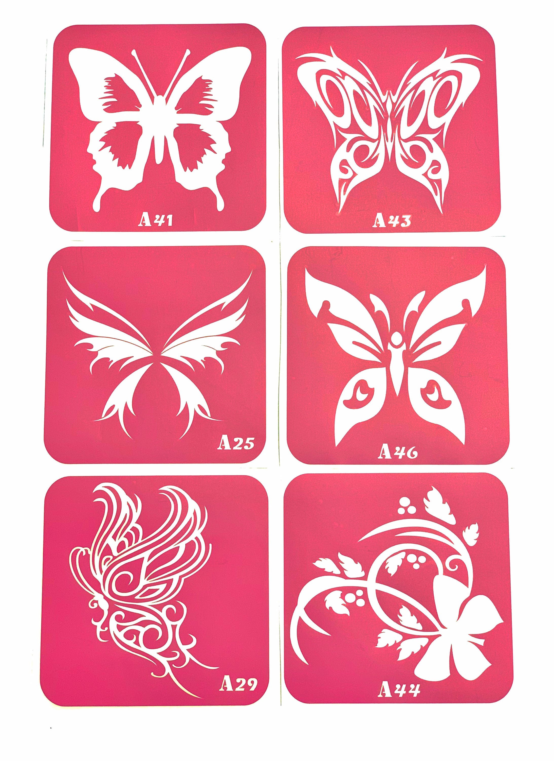 Butterfly stencil large set of adhesive stencils | Etsy