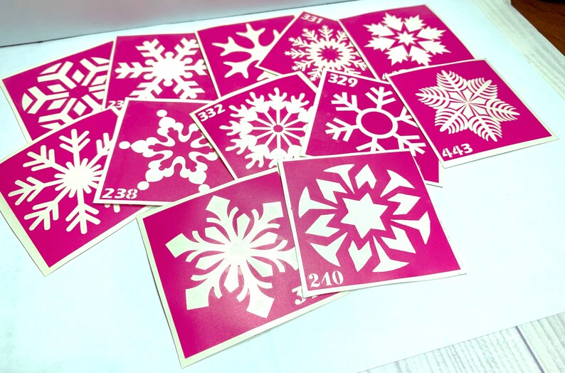 12 pcs Stencils for temporary tattoos Snowflakes set. Etsy