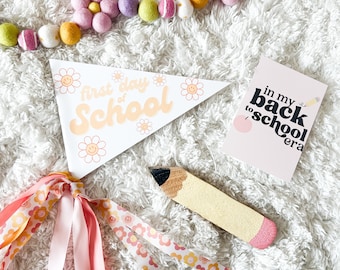 Groovy First Day of School Flag