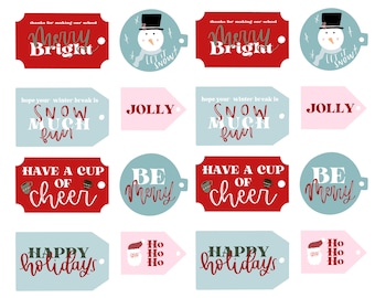 Teacher Christmas Gift tags