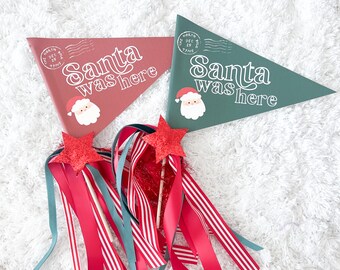 Santa was Here Christmas Pennant Flag