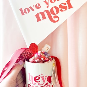 Love You Most Valentine pennant Flag