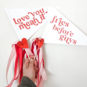 Love You Mean It Valentines Day Pennant Flag