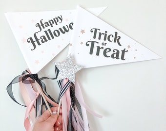 Happy Halloween Trick or Treat pennant flag