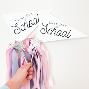 First day of school | Last day of school pennant flag set